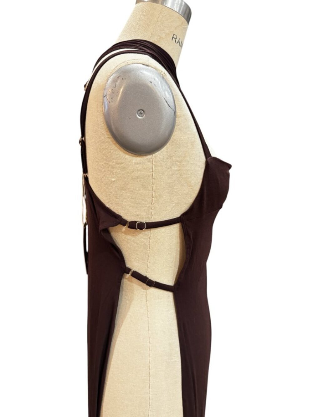 Riot Swim Chocolate Brown Asymmetrical Cover Up Dress S/M Minimal - Picture 6 of 9
